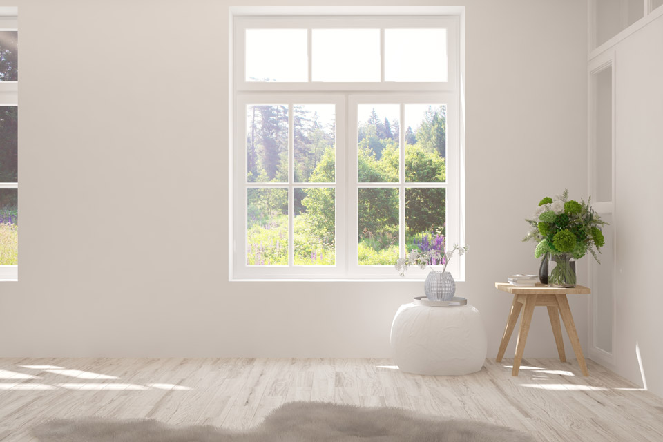 A nice greenery view outside the window of a house